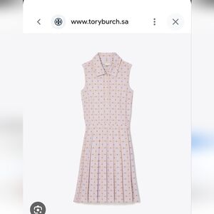 Tory Burch Lavender & Gold Chain-Link Pleated Tennis Dress XL